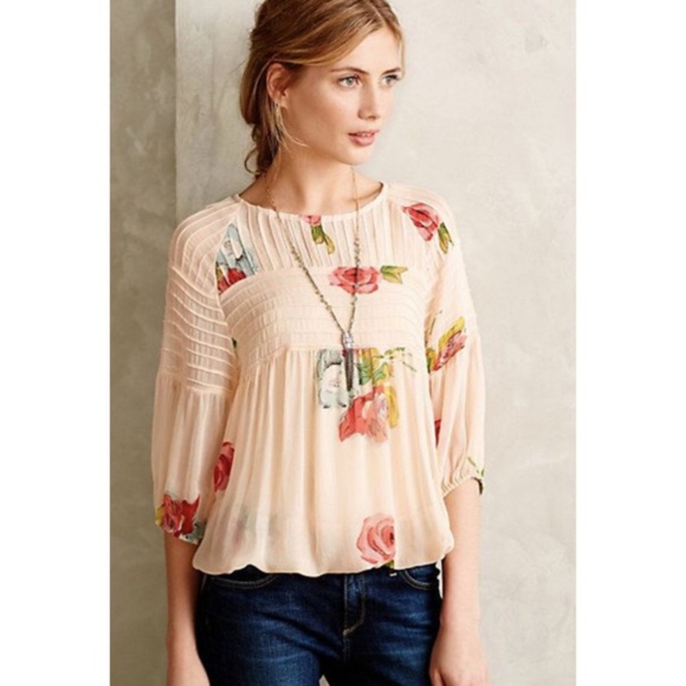Anthropologie/One Fine Day Tea Rose Blouse